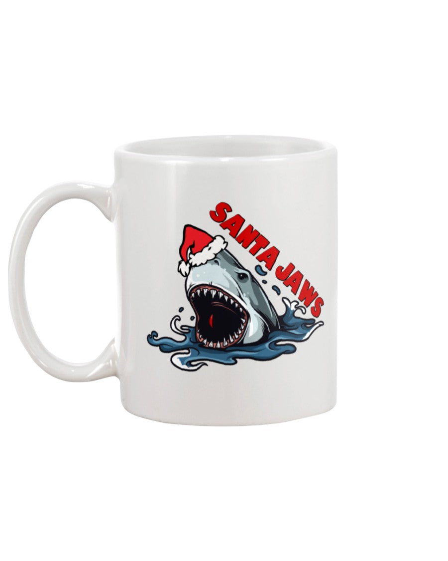 Santa Jaws mug, or shirt, or tote bag