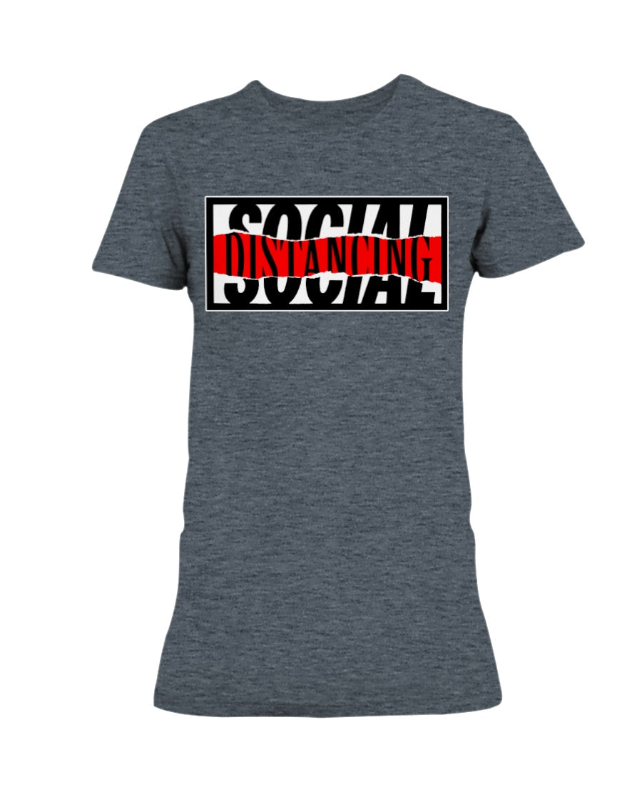 Social Distancing w a little distortion Gildan Ultra Ladies T-Shirt