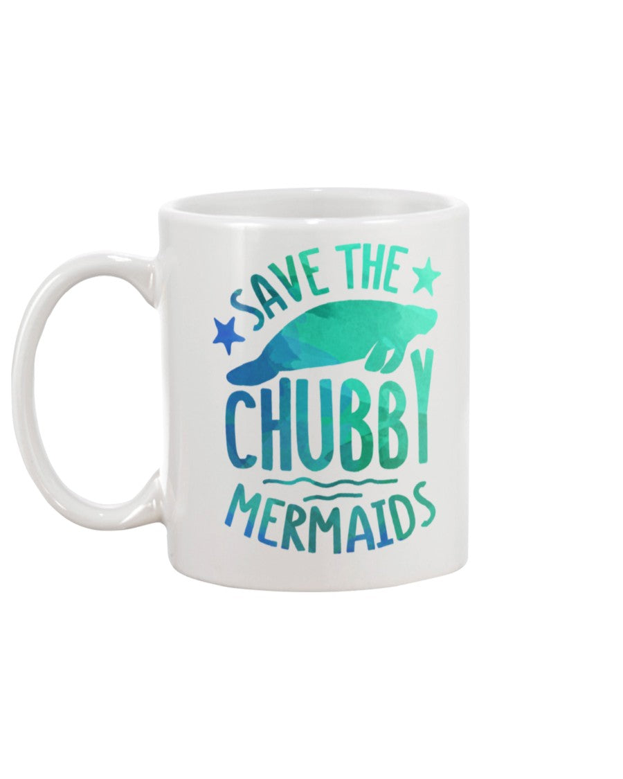 Save the Chubby Mermaids tote or mug 15 oz.