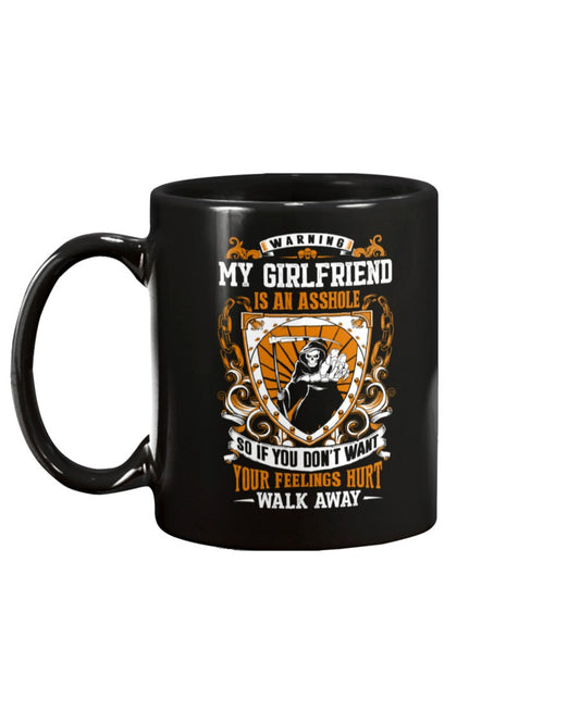 Skull shirt my girlfriend is an asshole skull coffee mug 15oz. or skull shirts