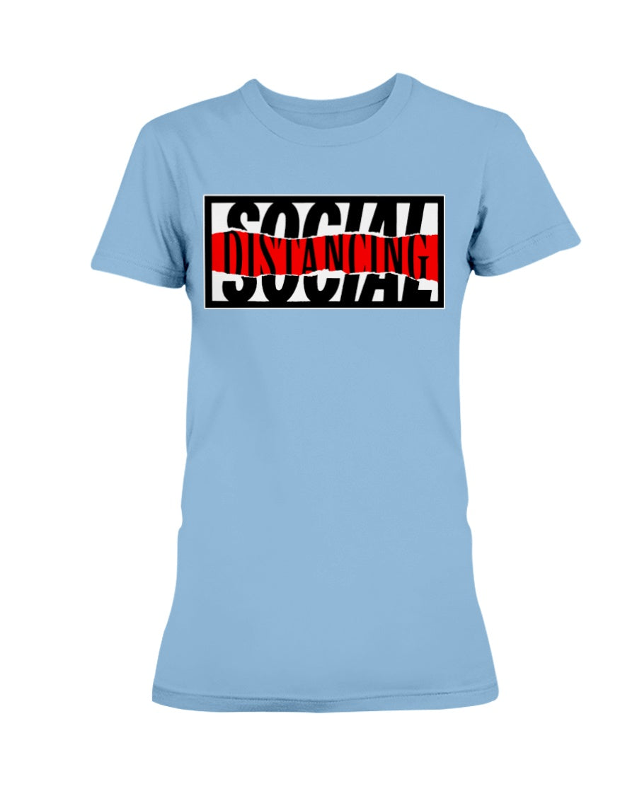 Social Distancing w a little distortion Gildan Ultra Ladies T-Shirt