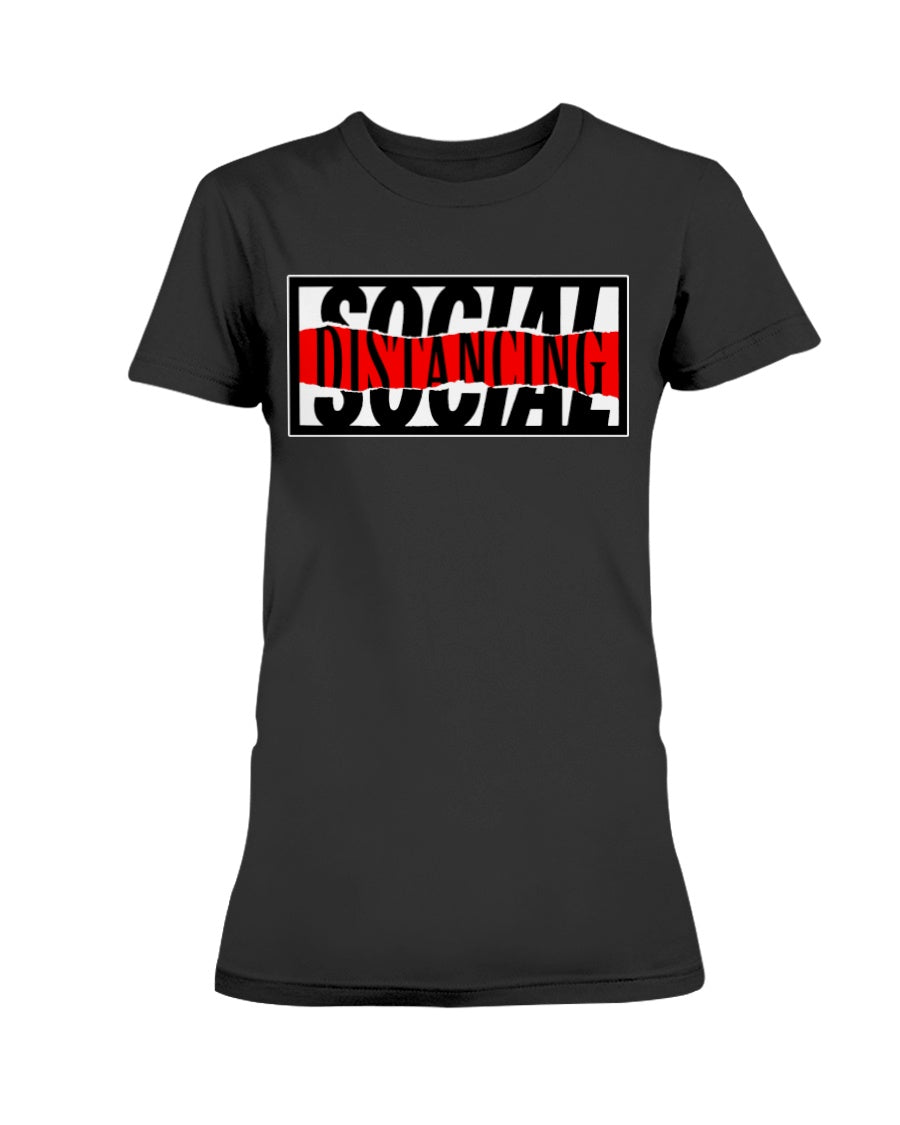 Social Distancing w a little distortion Gildan Ultra Ladies T-Shirt