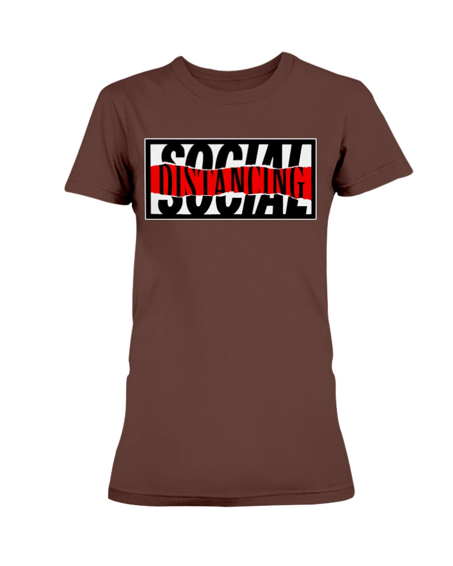 Social Distancing w a little distortion Gildan Ultra Ladies T-Shirt