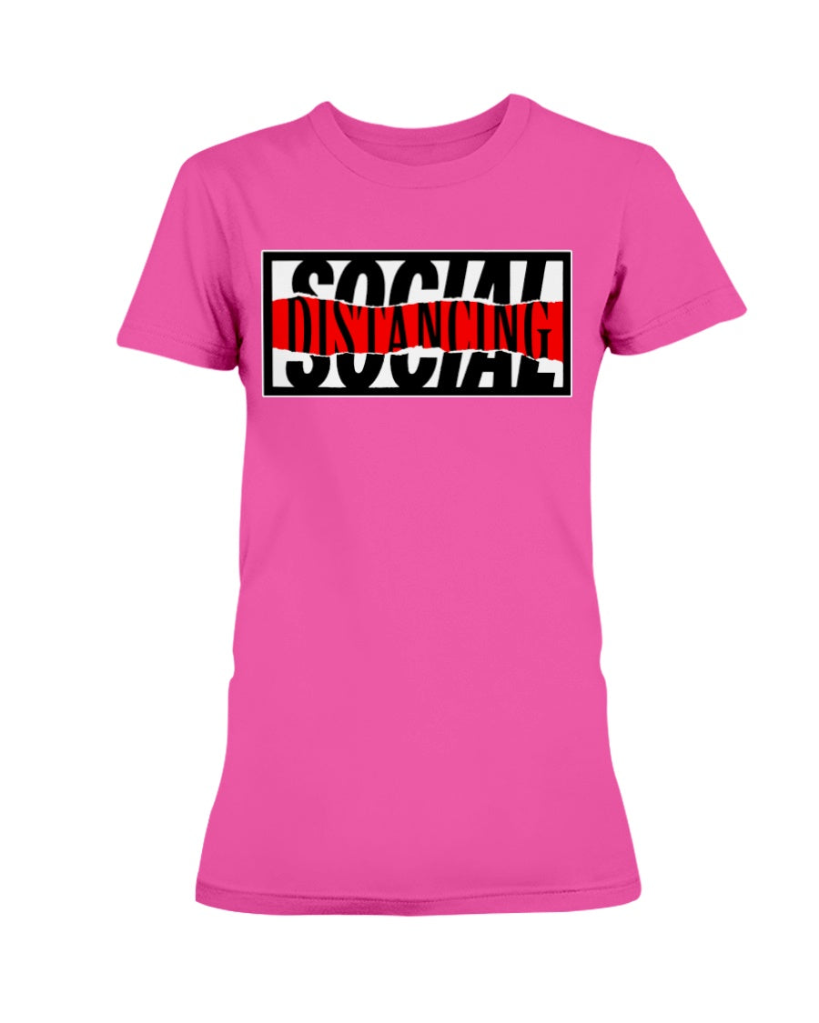 Social Distancing w a little distortion Gildan Ultra Ladies T-Shirt