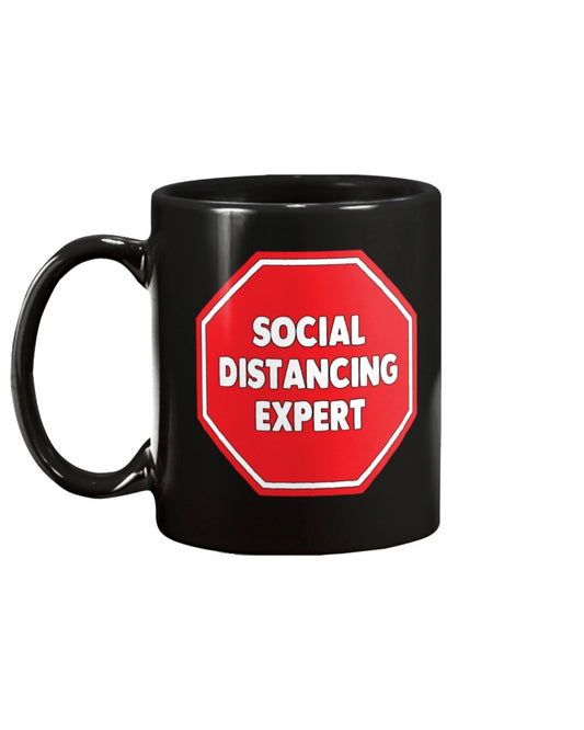 Social Distancing Expert Stop coffee mug 15 oz.