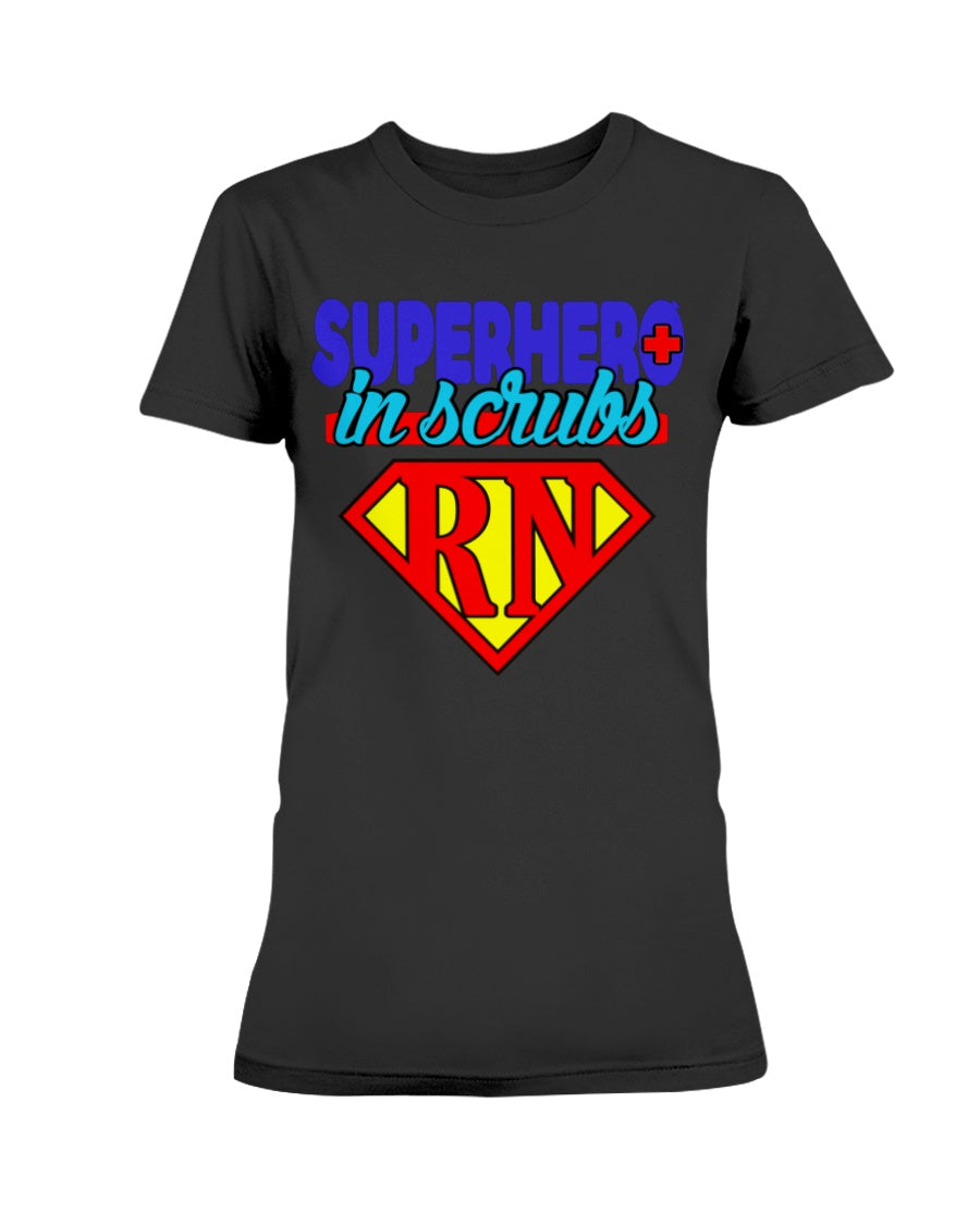 Superhero in Scrubs RN shirt Gildan Ultra Ladies T-Shirt