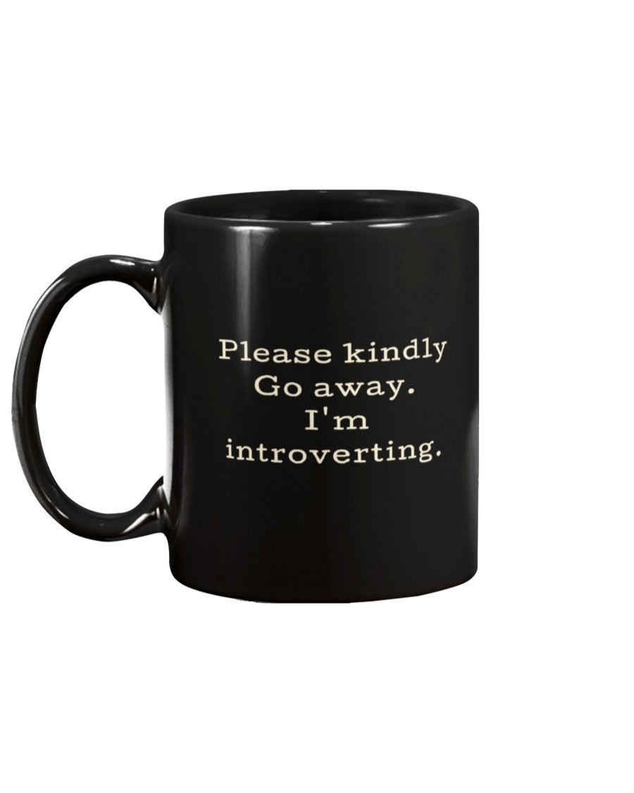 funny coffee mug Please kindly go away I'm introverting 15 oz. coffee mug