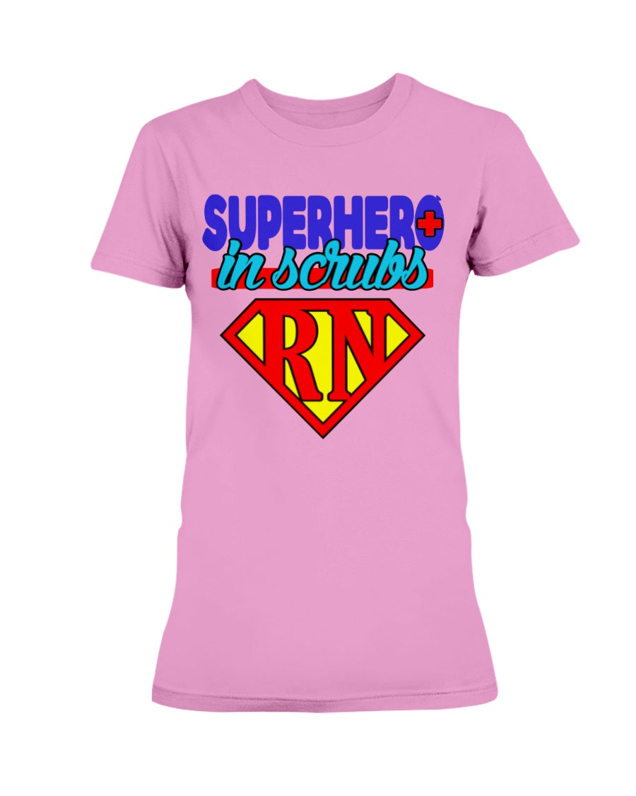 Superhero in Scrubs RN shirt Gildan Ultra Ladies T-Shirt