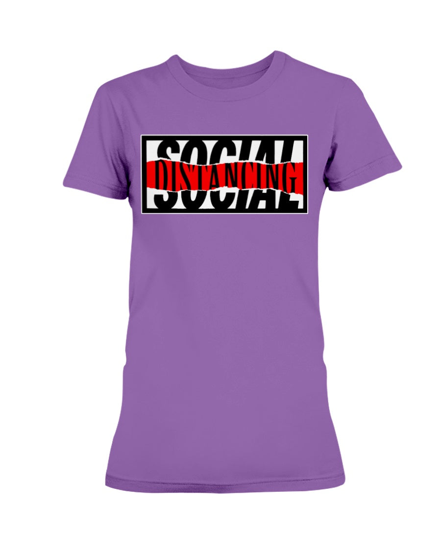 Social Distancing w a little distortion Gildan Ultra Ladies T-Shirt