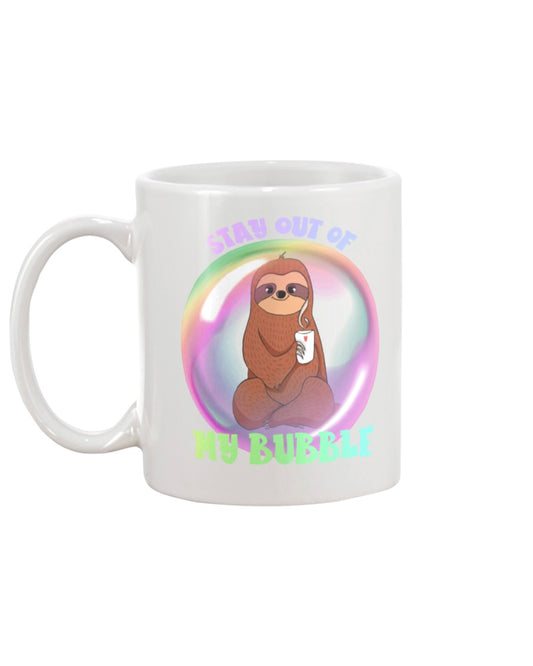Stay out of my Bubble Sloth coffee mug 15oz Mug