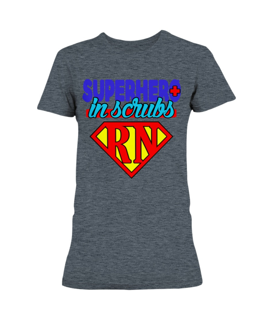Superhero in Scrubs RN shirt Gildan Ultra Ladies T-Shirt
