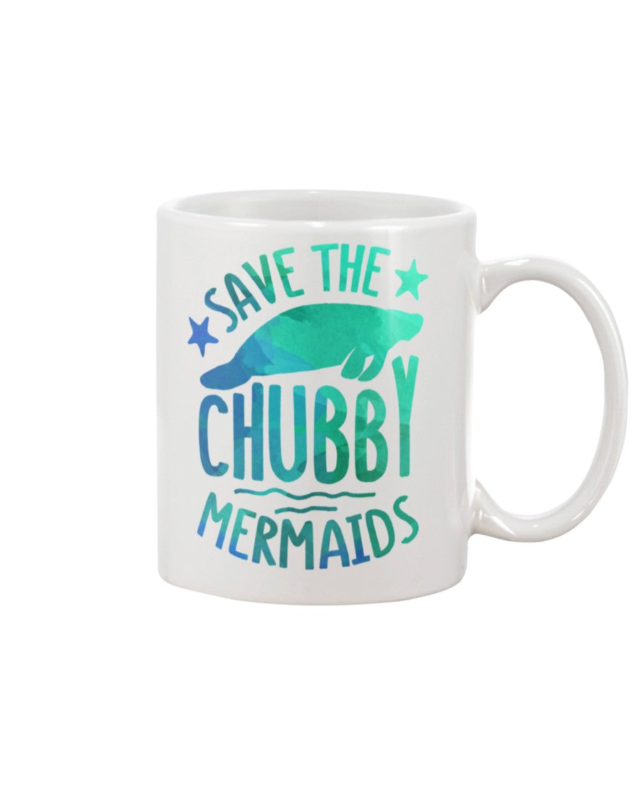 Save the Chubby Mermaids tote or mug 15 oz.