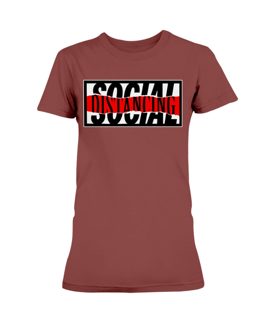 Social Distancing w a little distortion Gildan Ultra Ladies T-Shirt