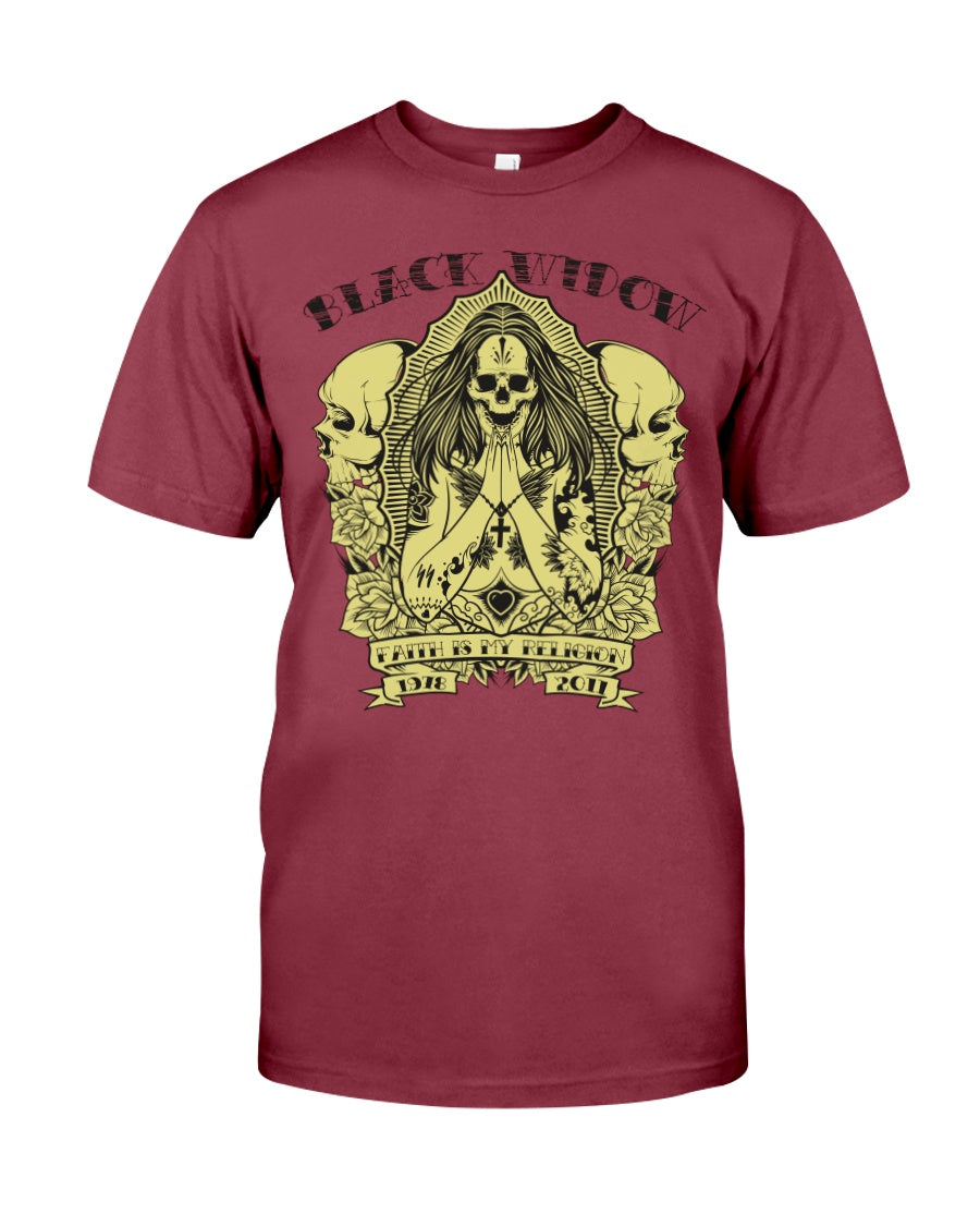 Black Widow Skull >> Fruit of the Loom Cotton T >> up to 6xl