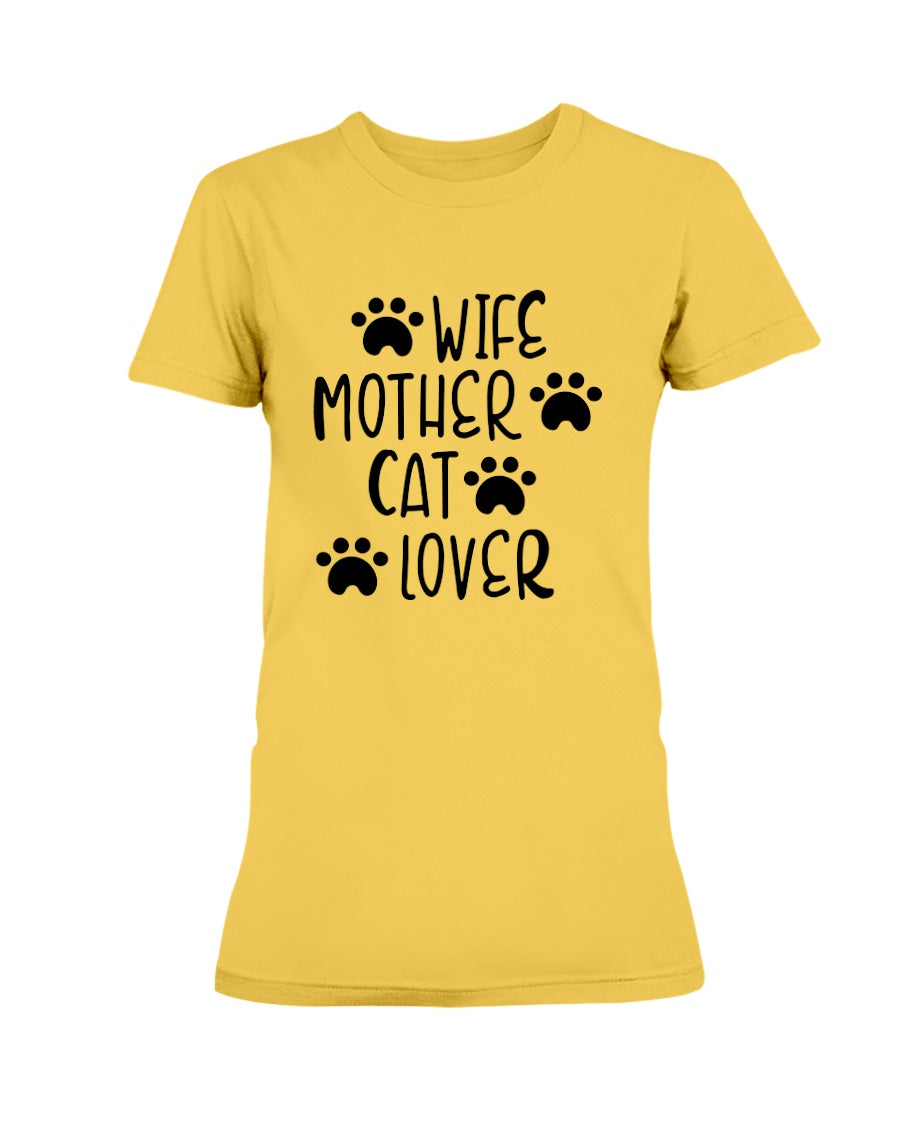 Wife Mother Cat Lover 15 oz. Coffee mug or Shirts