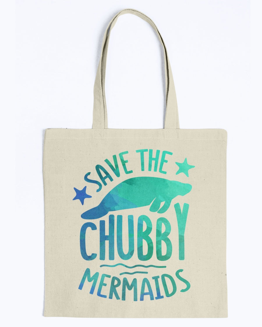 Save the Chubby Mermaids tote or mug 15 oz.