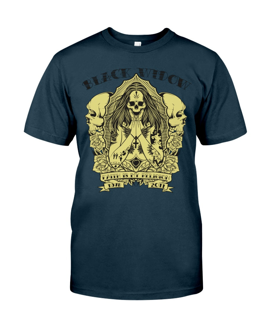 Black Widow Skull >> Fruit of the Loom Cotton T >> up to 6xl