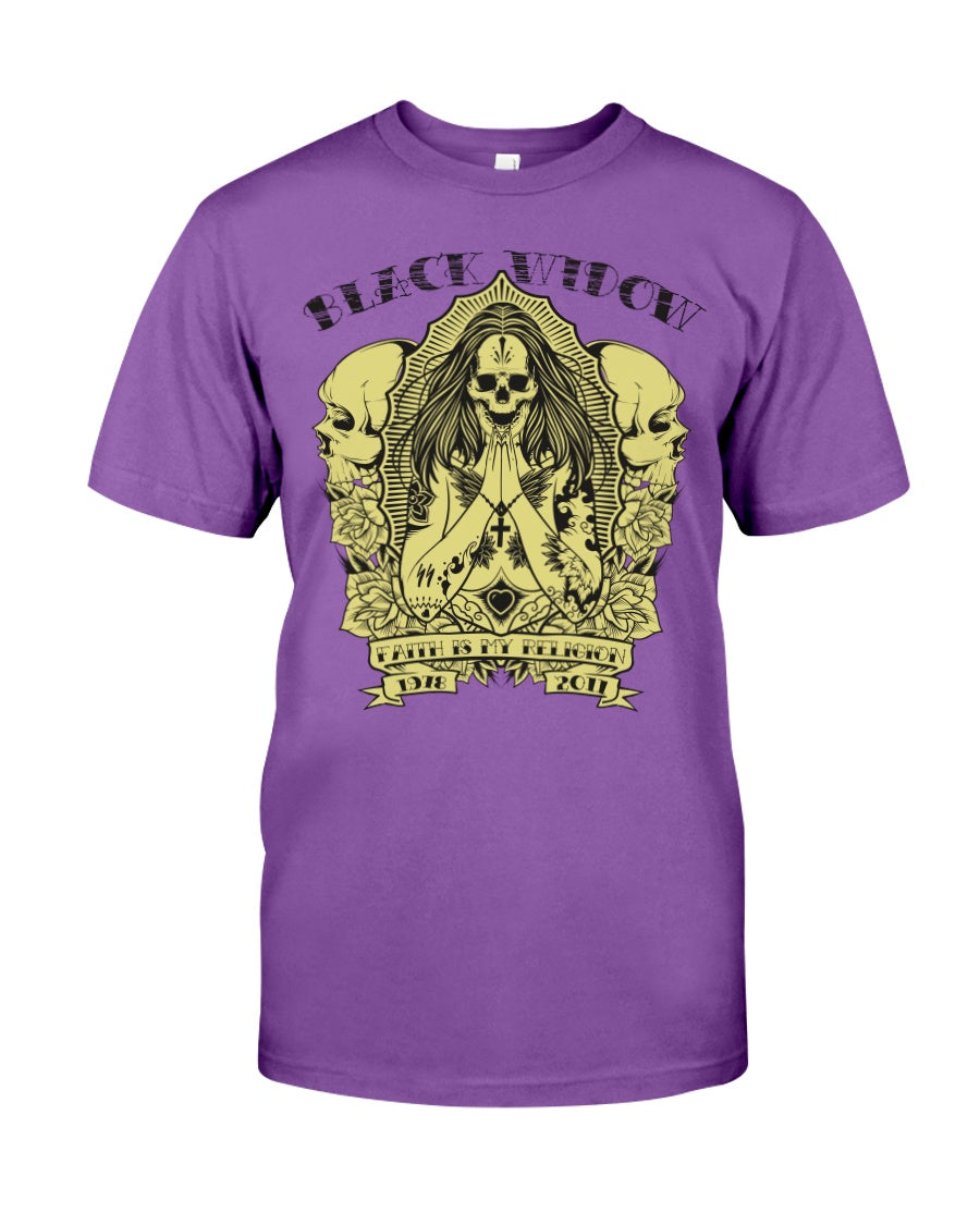 Black Widow Skull >> Fruit of the Loom Cotton T >> up to 6xl