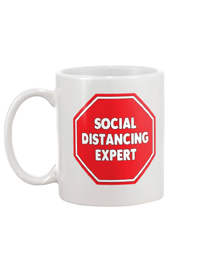 Social Distancing Expert Stop coffee mug 15 oz.
