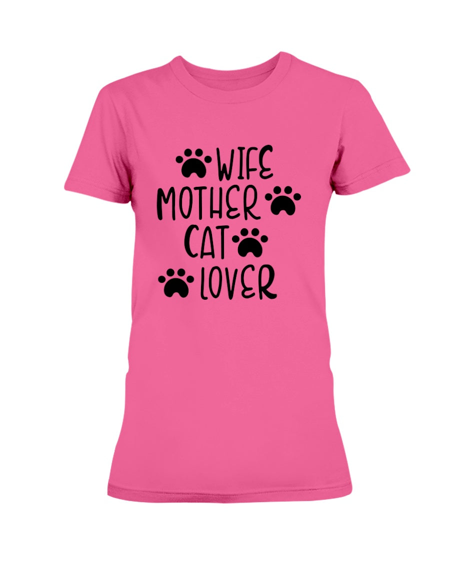 Wife Mother Cat Lover 15 oz. Coffee mug or Shirts