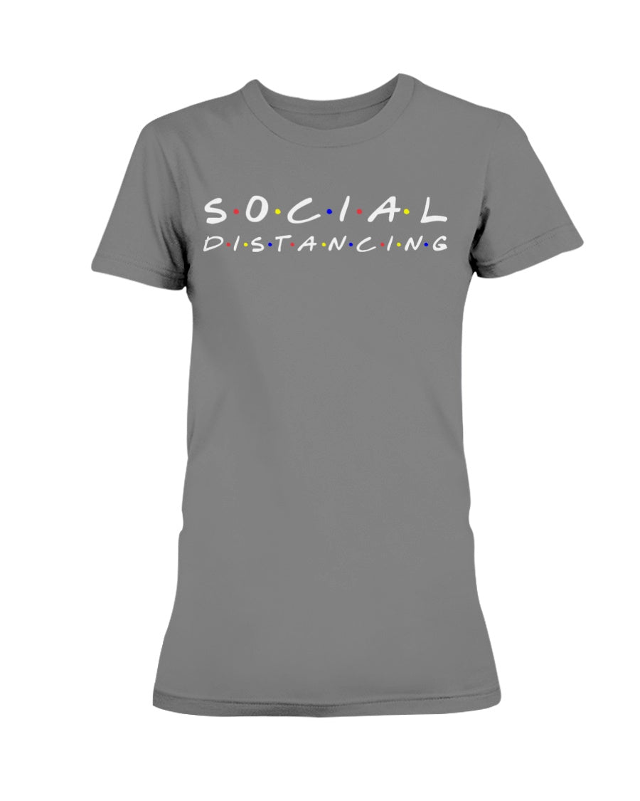 Social Distancing Friends Gildan Ultra Ladies T-Shirt