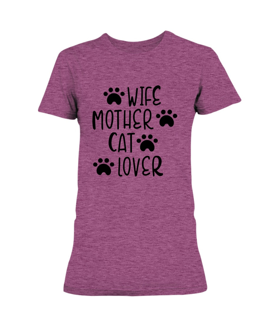 Wife Mother Cat Lover 15 oz. Coffee mug or Shirts