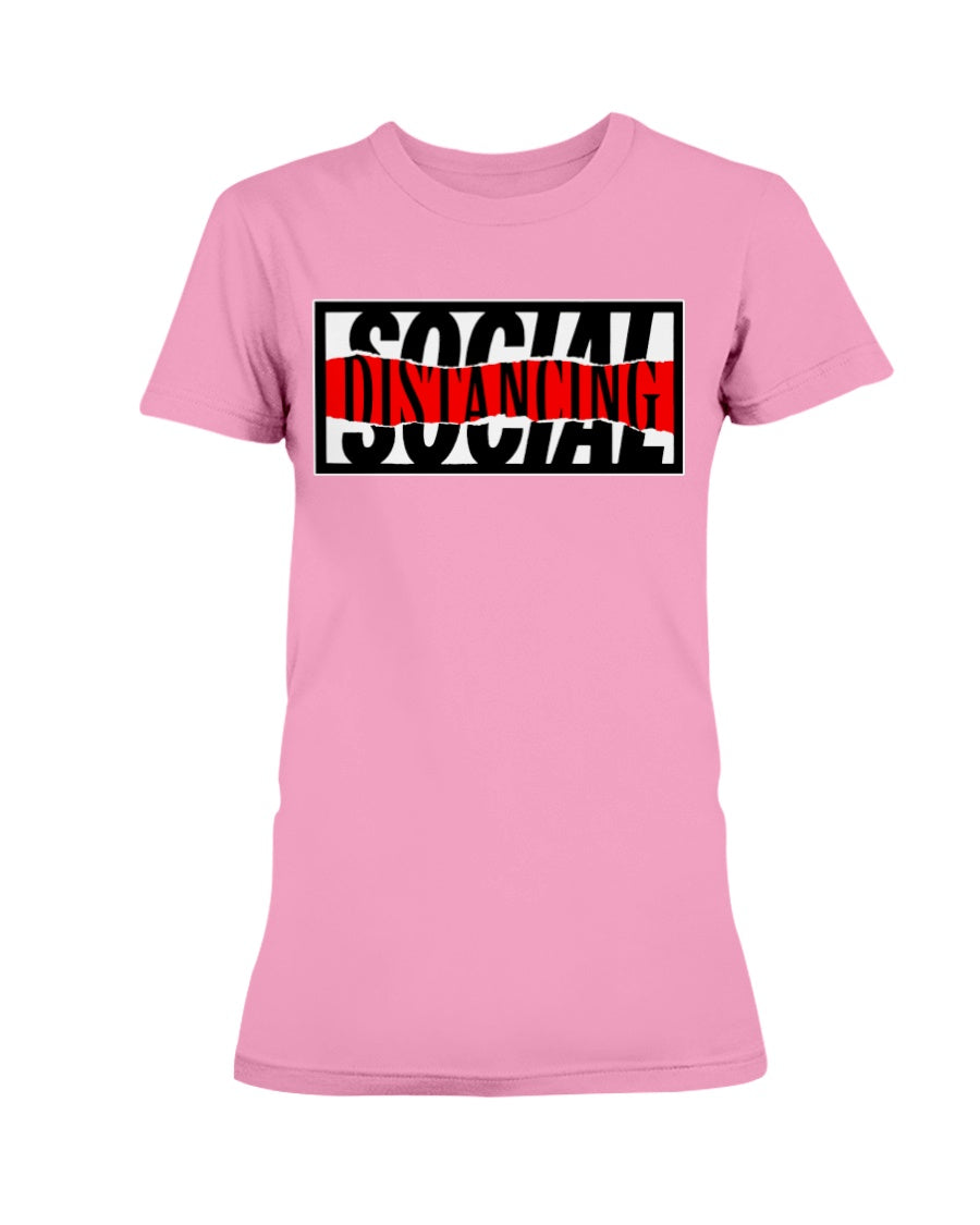 Social Distancing w a little distortion Gildan Ultra Ladies T-Shirt
