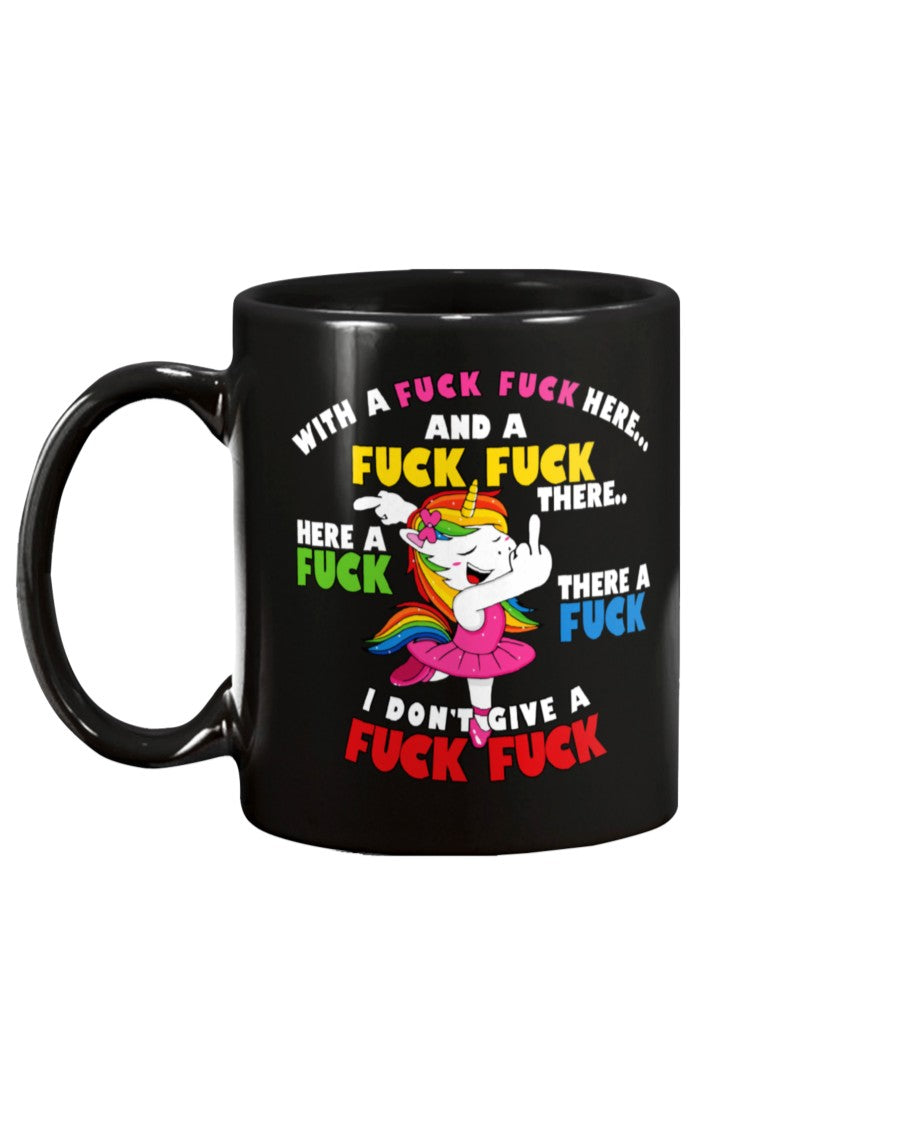 Unicorn singing her own F*CK song coffee mug 15oz. also women's shirts available