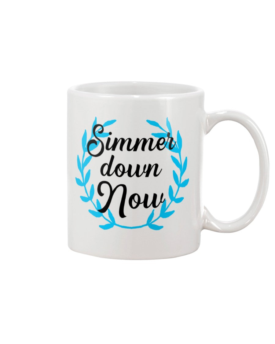 Simmer down Now 15 oz. white coffee mug