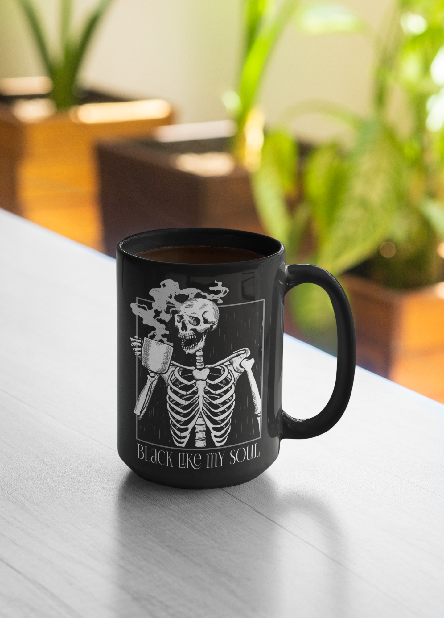 Black Like My Soul mugs and shirts 15oz.