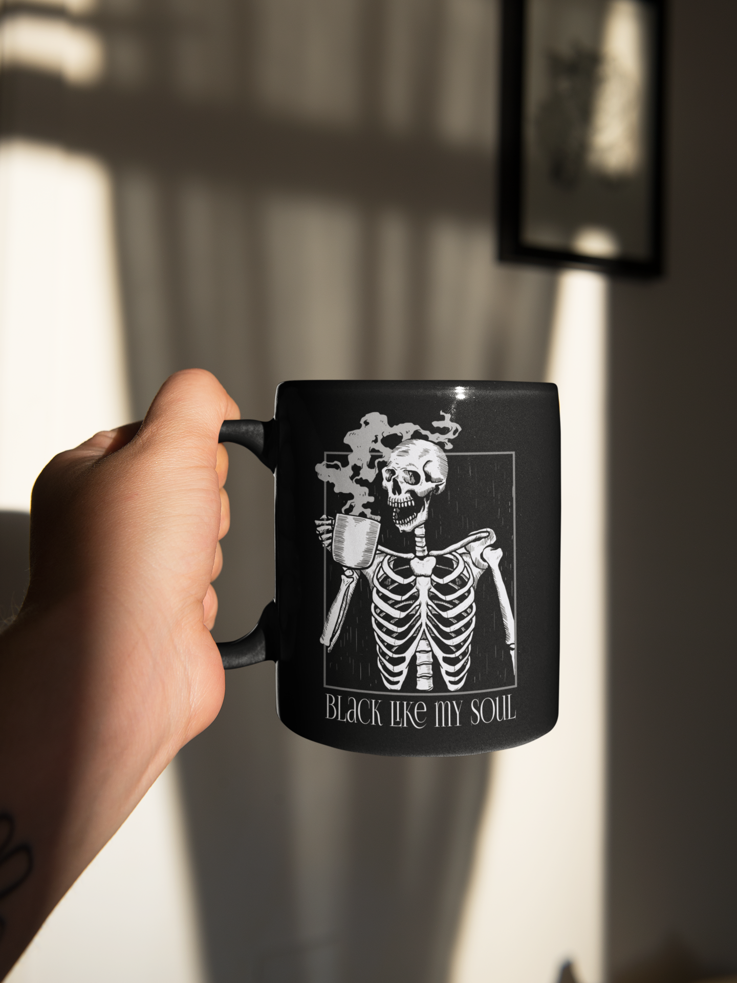 Black Like My Soul mugs and shirts 15oz.