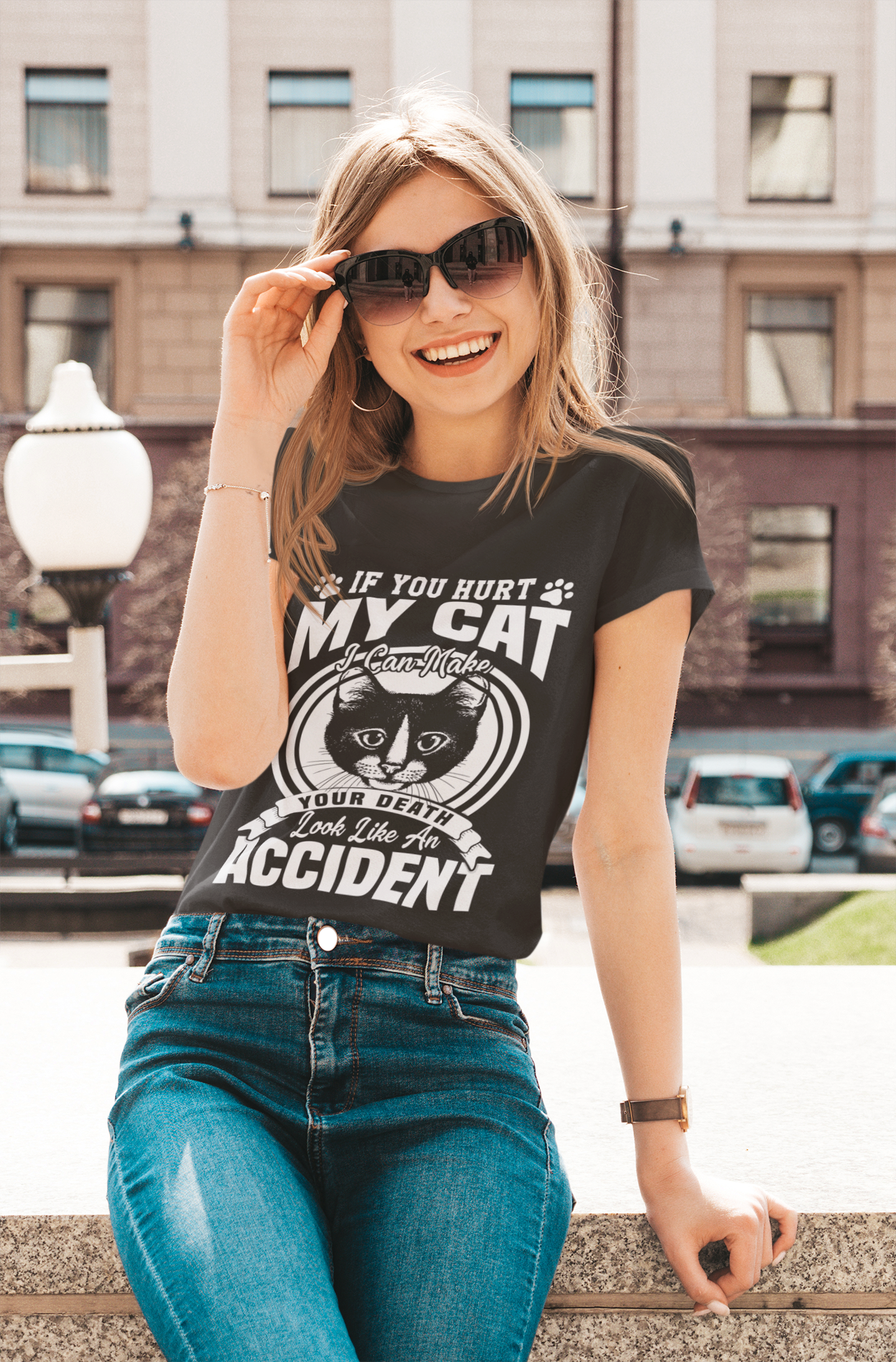 If you hurt my cat I'll make your death look like an accident coffee mugs and shirts
