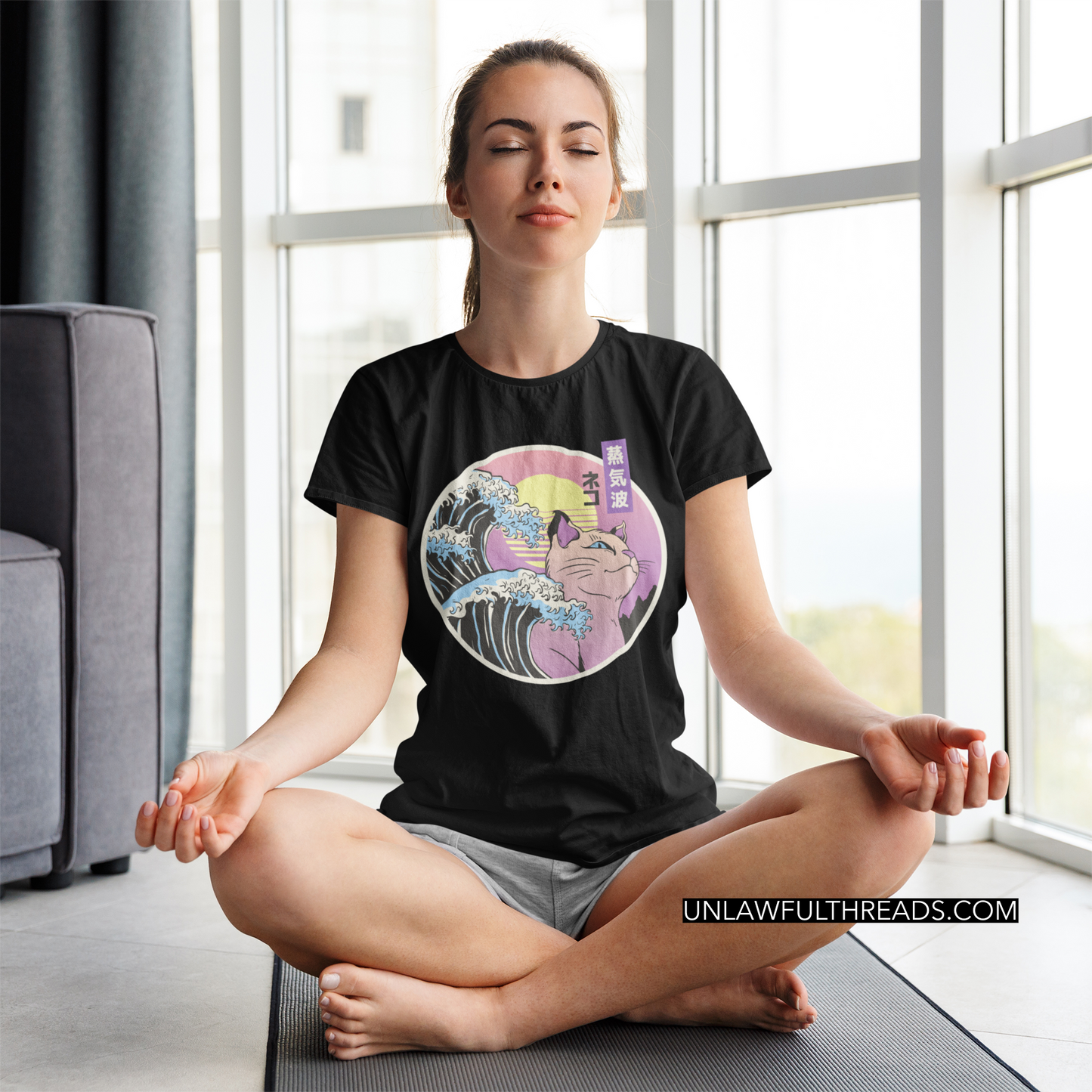 Vaporwave Cat mugs, shirts, and posters