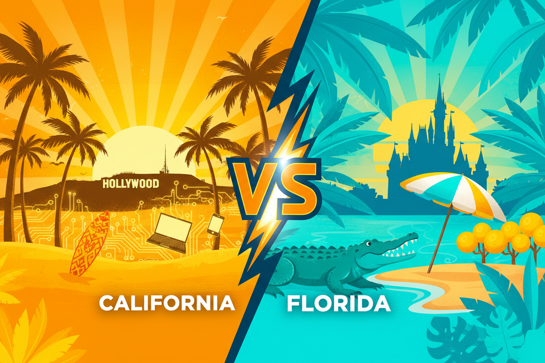 California vs. Florida: The Ultimate Showdown – Size, Economy, Tourism & More