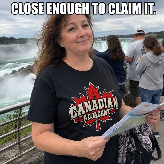 Canadian Adjacent – Novelty Political Travel Shirt