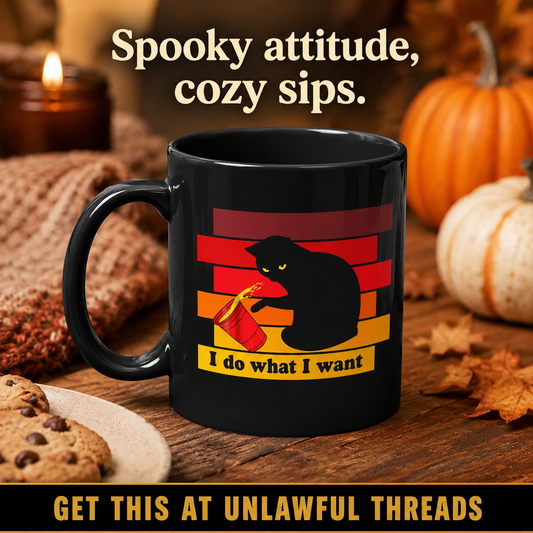 Cat Daddy Coffee Mug — Retro Sunset Black 15oz