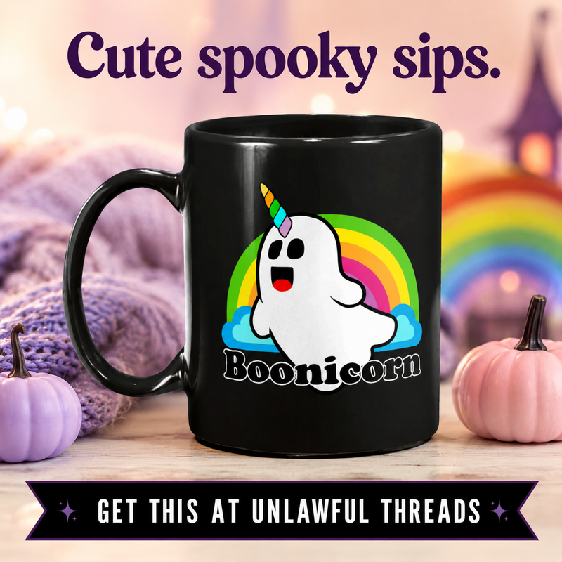 Boonicorn Coffee Mug — Ghost Unicorn Rainbow 15oz | Black or White