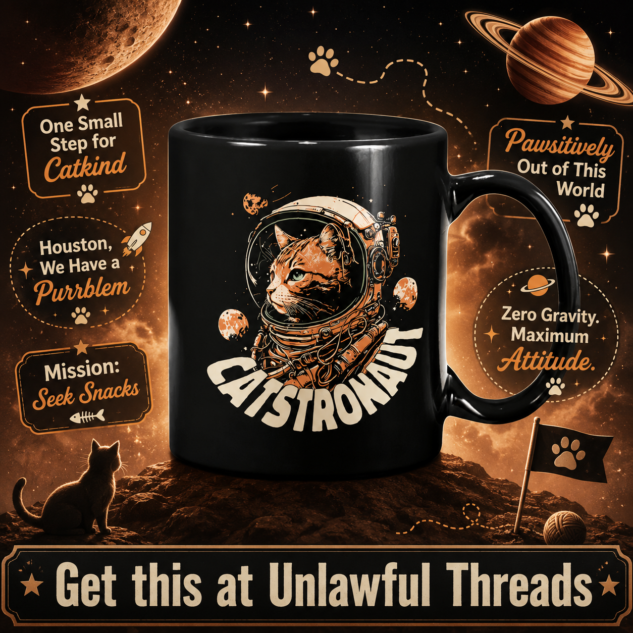 Catstronaut 15oz Coffee Mug – Space Cat Novelty Gift