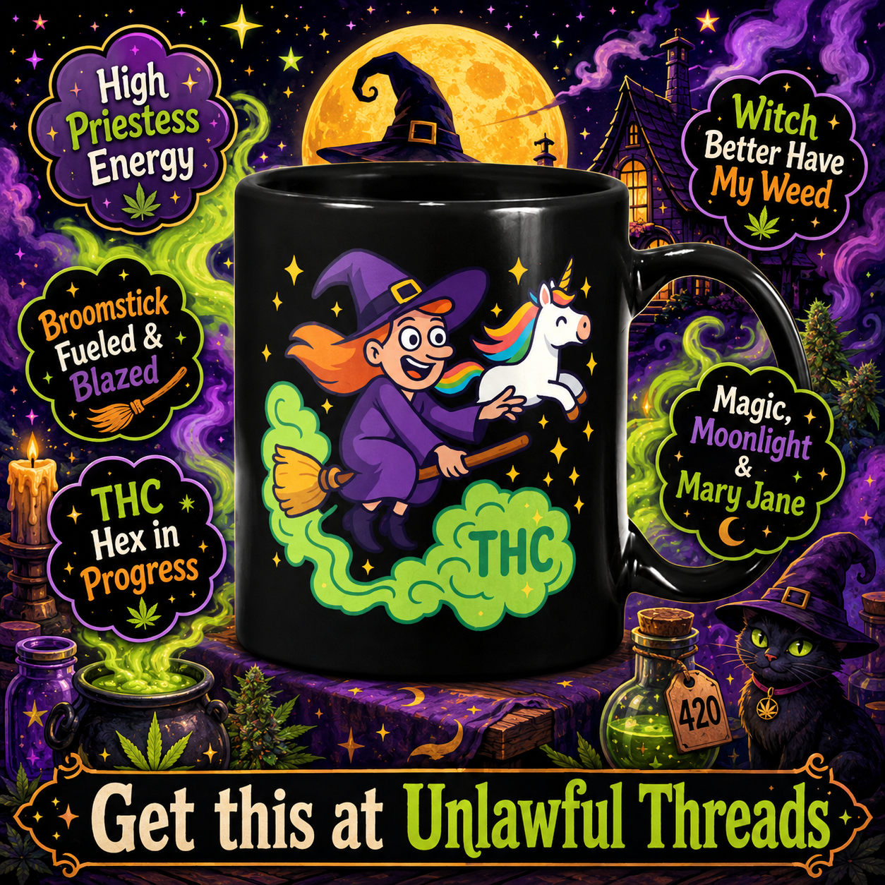 Unicorn Witch 15oz Coffee Mug – Magical Novelty Gift