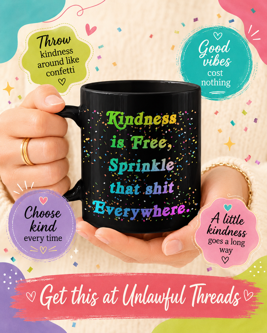 Kindness is Free – Sprinkle That Sh*t Everywhere | 15oz Ceramic Coffee Mug