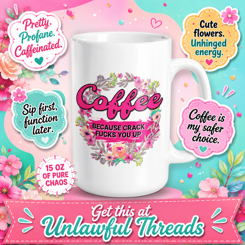 Coffee Because Crack Fucks You Up – 15oz Ceramic Mug