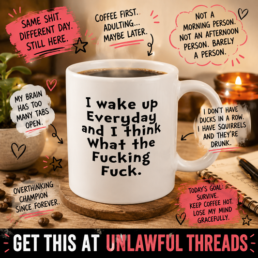 What The Fucking Fuck 15oz Ceramic Coffee Mug | Unlawful Threads
