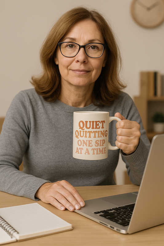 ☕ Quiet Quitting One Sip at a Time – 15 oz. Coffee Mug (Black or White)
