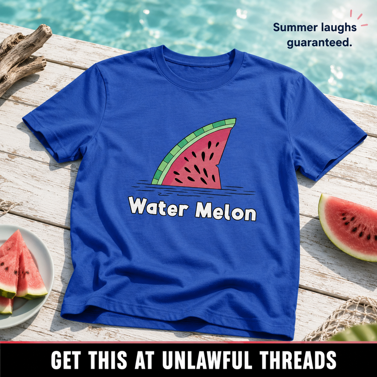 Watermelon Shark Shirt – Funny Summer Graphic Tee | Unlawful Threads