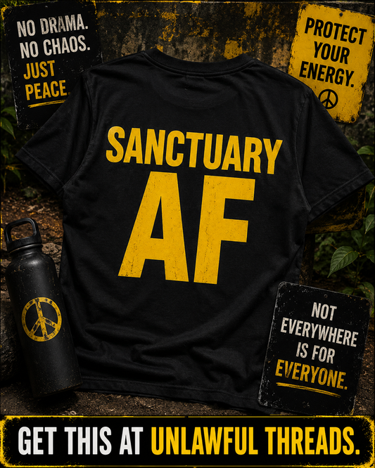 Sanctuary AF Shirt – Bold Statement Tee (Back Print) for Activists & Allies