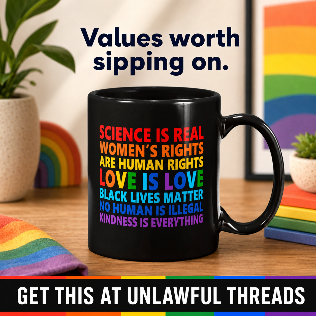 Things I Believe – Equality & Human Rights T-Shirt & Mug