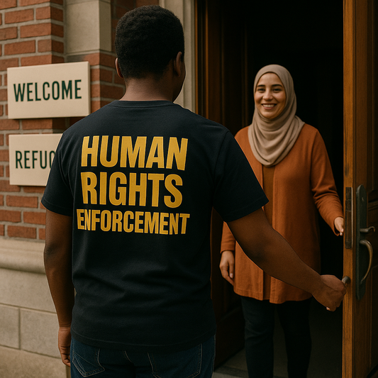 Human Rights Enforcement -  shirt (printed on back)