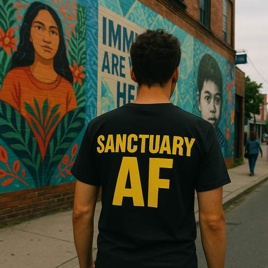 Sanctuary AF Shirt – Bold Statement Tee (Back Print) for Activists & Allies