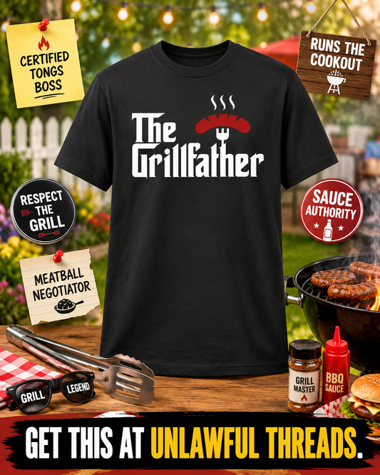 The Grillfather – Funny Dad Gift Mug & Shirt