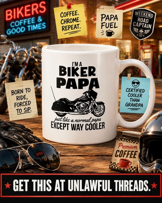 I'm a Biker Papa – Funny Motorcycle Dad Gift Coffee Mug